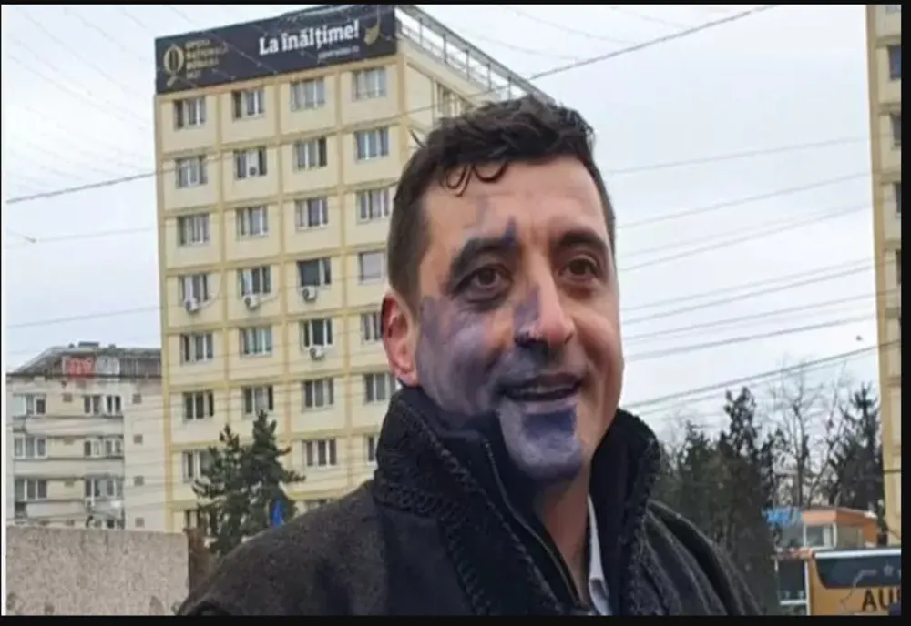 Incident în timpul unei manifestații AUR. George Simion a fost stropit cu cerneală: Sunt cel mai fericit