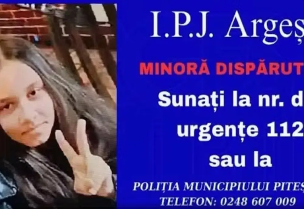 Adolescentă de 13 ani, din Pitești, dată în căutare după ce a plecat de acasă cu un alt minor