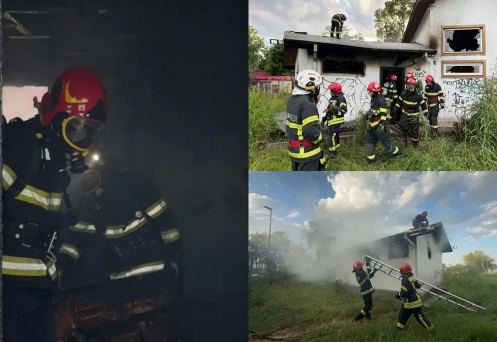Incendiu în județul Tulcea. O clădire dezafectată a fost mistuită de flăcări-FOTO
