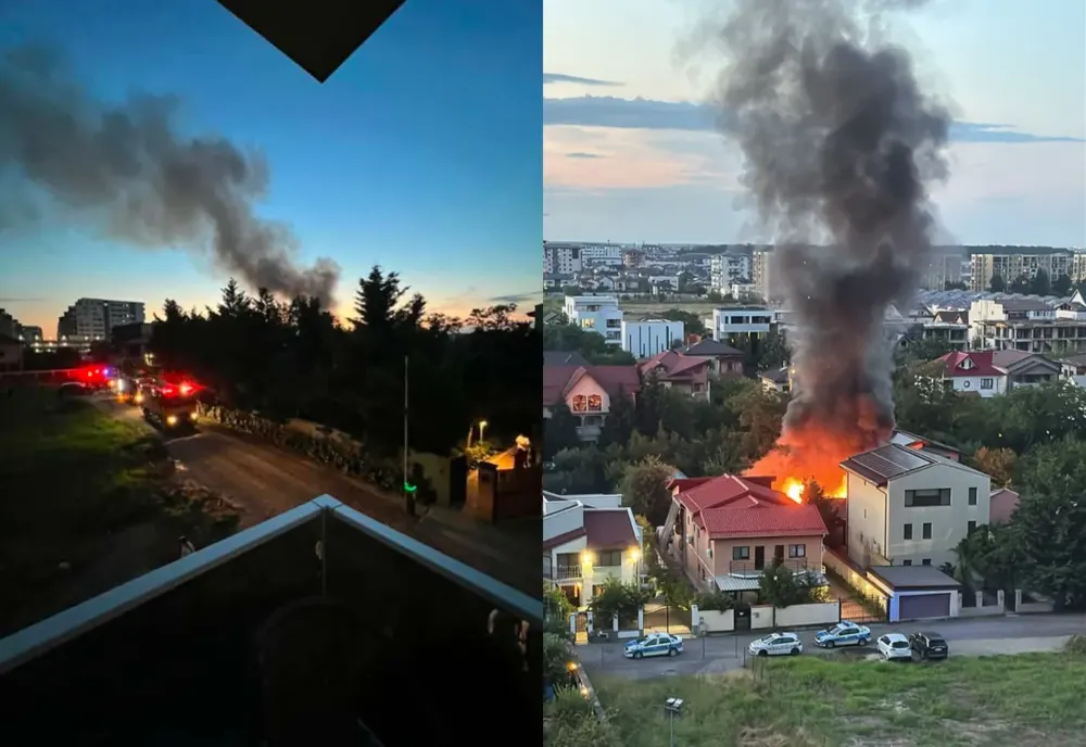 Incendiu puternic în Militari. O casă a fost cuprinsă de flăcări: un nor uriaș de fum s-a ridicat deasupra cartierului