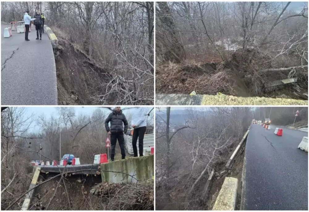Alertă în municipiul Câmpina. Alunecare de teren urmată de prăbușirea terasamentului pe Bulevardul Carol I